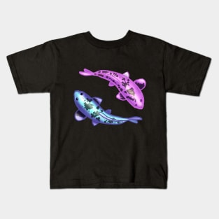 Pastel Pink And Baby Blue Koi Fish Kids T-Shirt